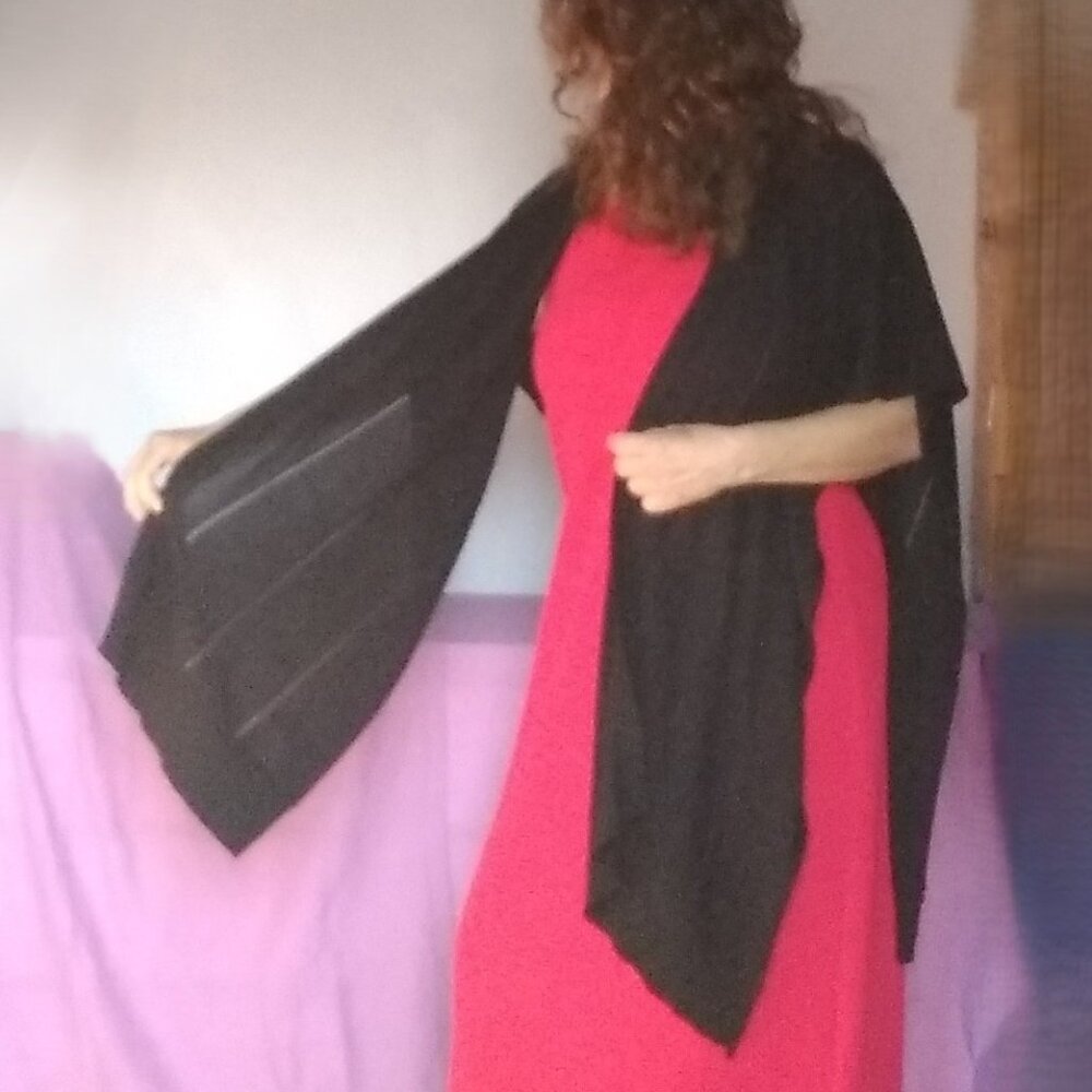 Chico's Soft Black Draped Shawl | One Size | Elegant Layering Piece